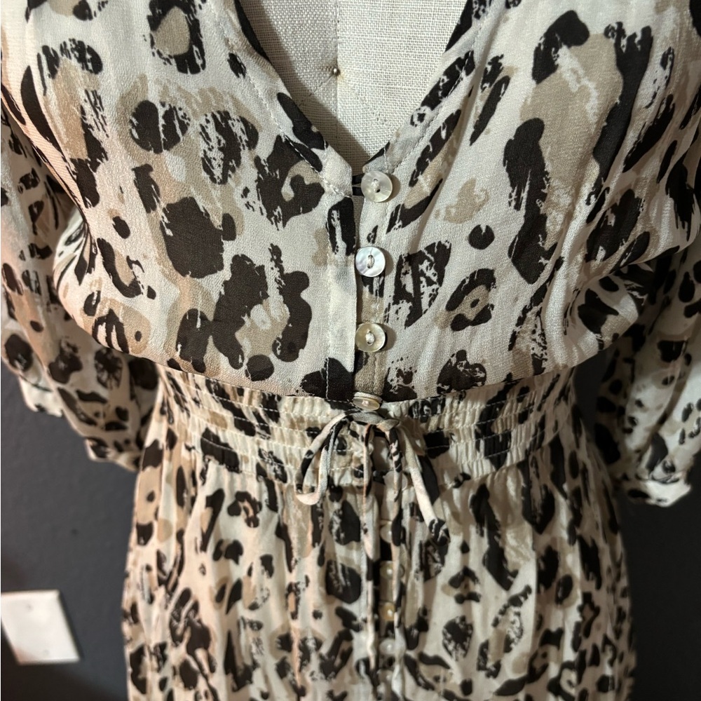 Spell Wild Ones Cream and Black Leopard Maxi Dress - Picture 8 of 11